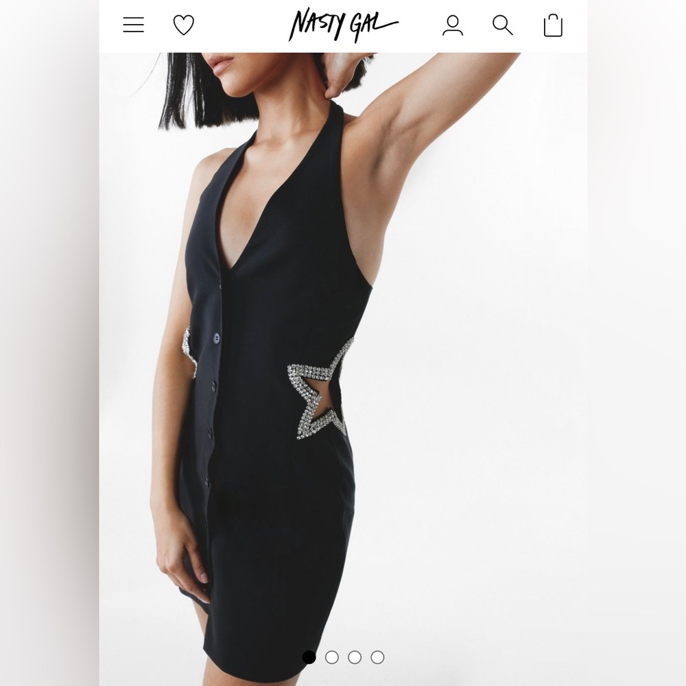 Nasty Gal embellished star cutout dress size US 6
